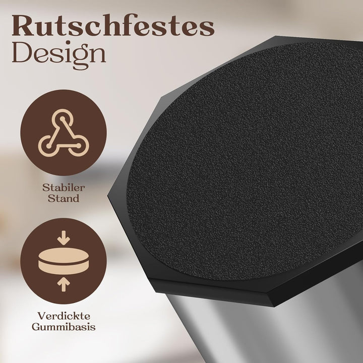 Abklopfbehälter für Siebträger aus Edelstahl, 1,6 L Professionelle Espresso Knock Box mit abnehmbare