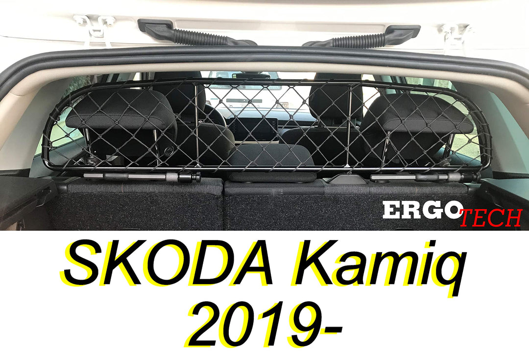 ERGOTECH Trennnetz Trenngitter kompatibel mit SKODA Kamiq (ab BJ 2019), RDA65-XXS8, für Hunde und Ge