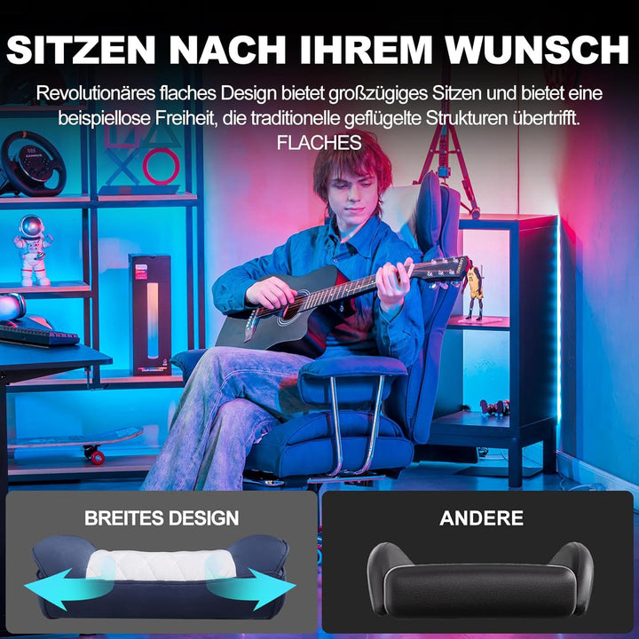 GTPLAYER Gaming Stuhl, Bürostuhl mit Taschenfeder-Lendenwirbelstütze, breiter Büro-Computersessel mi