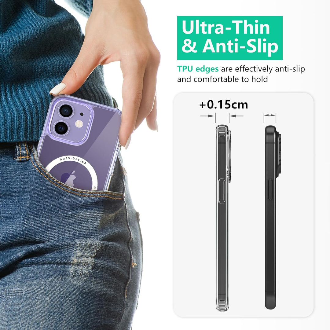 ONES Magnetisches HandyHülle für iPhone 11, Kompatibel mit MagSafe, Militärnorm Schutz Dünne Hülle,