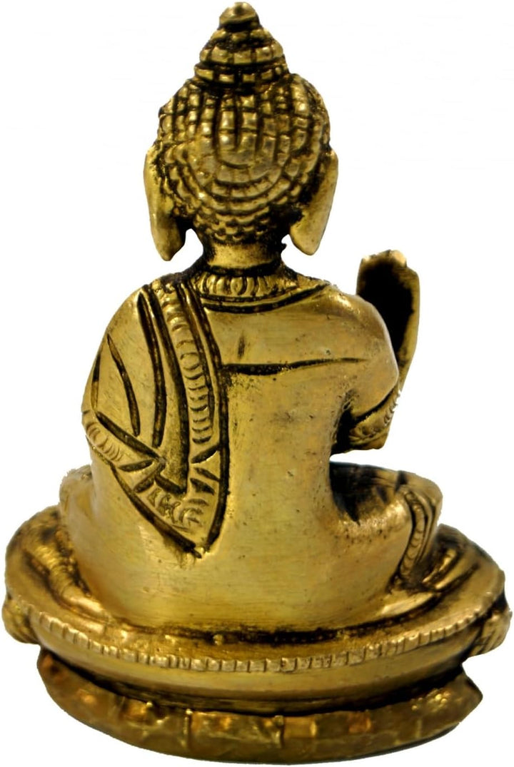 GURU SHOP Buddha Statue aus Messing Amoghasiddhi Mudra 10 cm - Modell 3, Gold, Buddhas, Modell 3