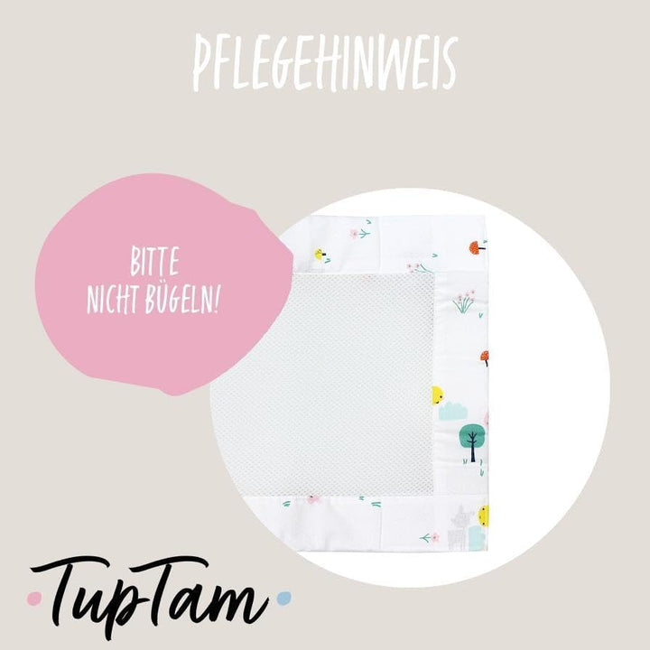 TupTam Gitterstäbe Schutz Netz Babybett Nestchen 3D Mesh 2 Pack, Farbe: Rentier, Grösse: ca. 128 x 3