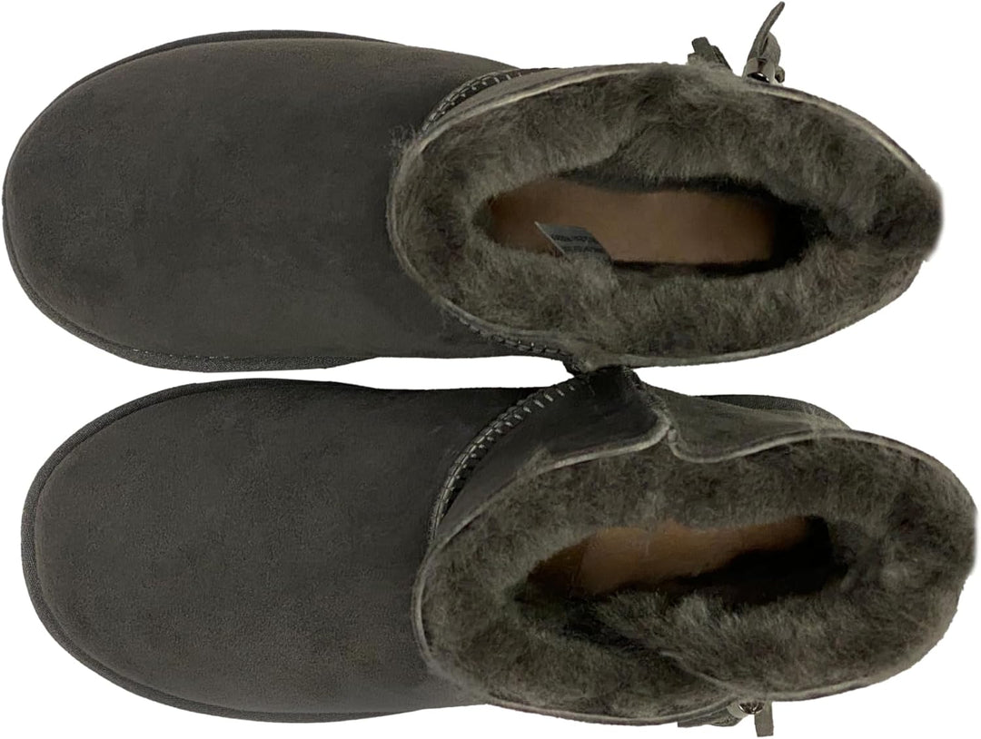 Rohn Lammfell Boots Stockholm, Winter-Stiefel aus 100% Lammfell, warme Schneeschuhe 37 EU Grau, 37 E