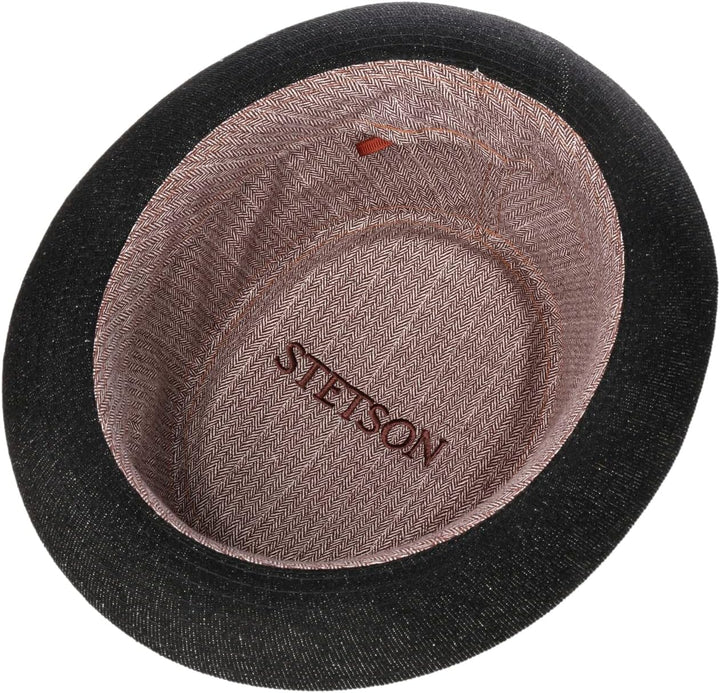Stetson Classic Pork Pie Denim Hut Pork-Pie-Hut Stoffhut Jeanshut Baumwollhut Denimhut Damen/Herren