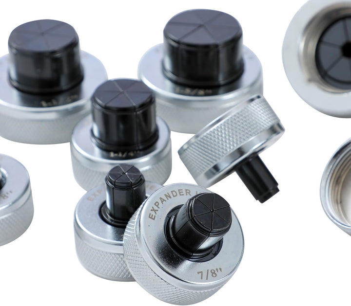 KATSU Hydraulischer Rohraufweiter Bördelwerkzeugsatz 3/8"- 1-5/8" O.D.Tubing mit 11 Köpfen für Weich