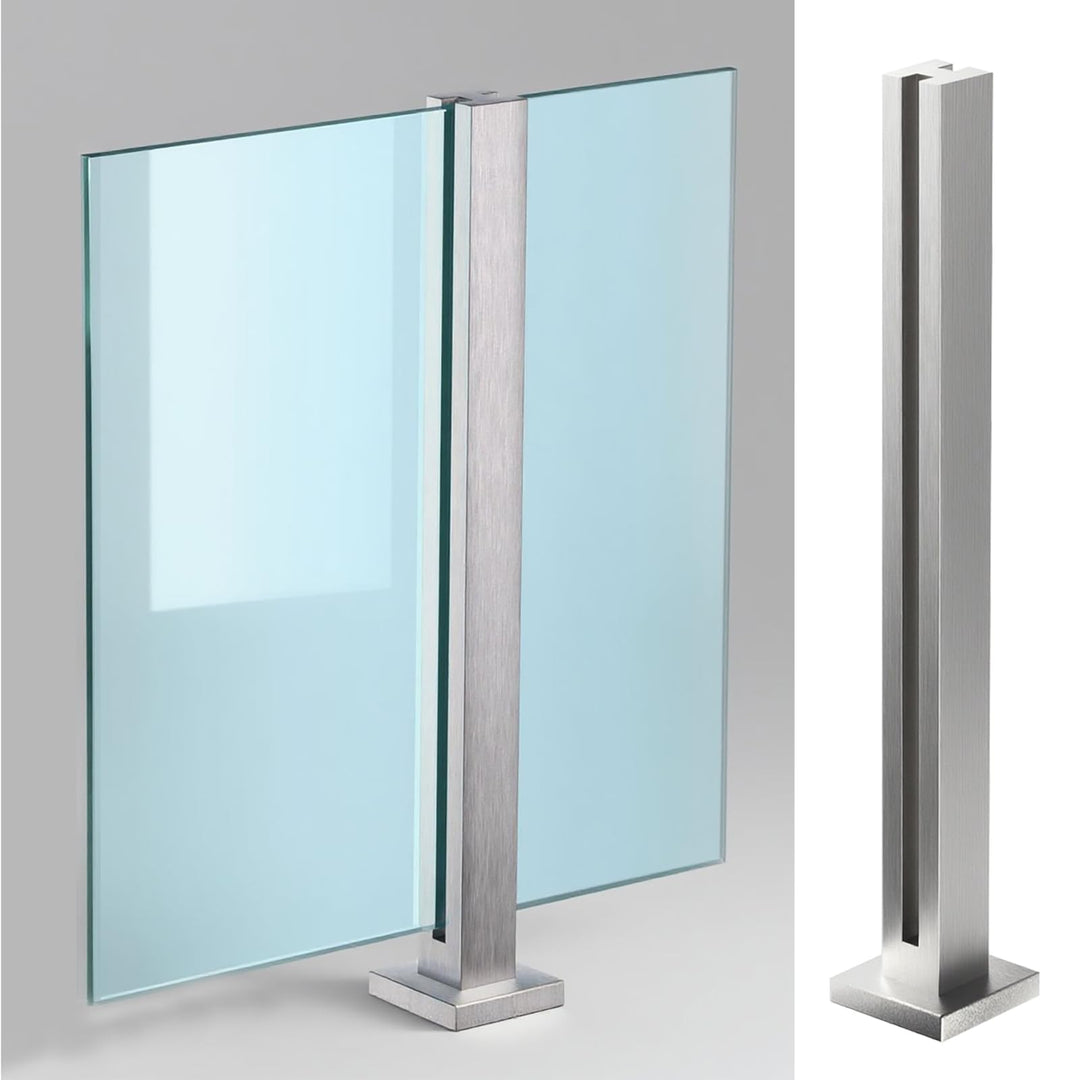 aus Edelstahl Glasgeländer pfosten mit Einsteckenden 90cm – Schwerlastbereich Glasmontageklemme für