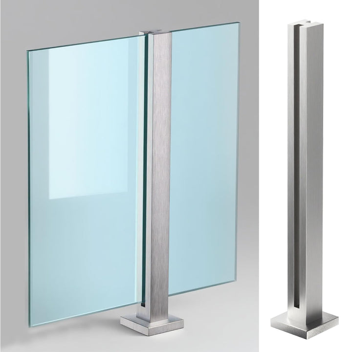 aus Edelstahl Glasgeländer pfosten mit Einsteckenden 90cm – Schwerlastbereich Glasmontageklemme für