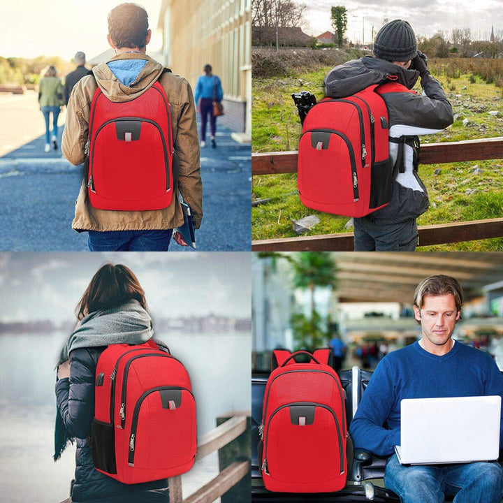 Della Gao Laptop-Rucksack, grosser Computer-Rucksack mit USB-Ladeanschluss und Kopfhörerloch, Busine