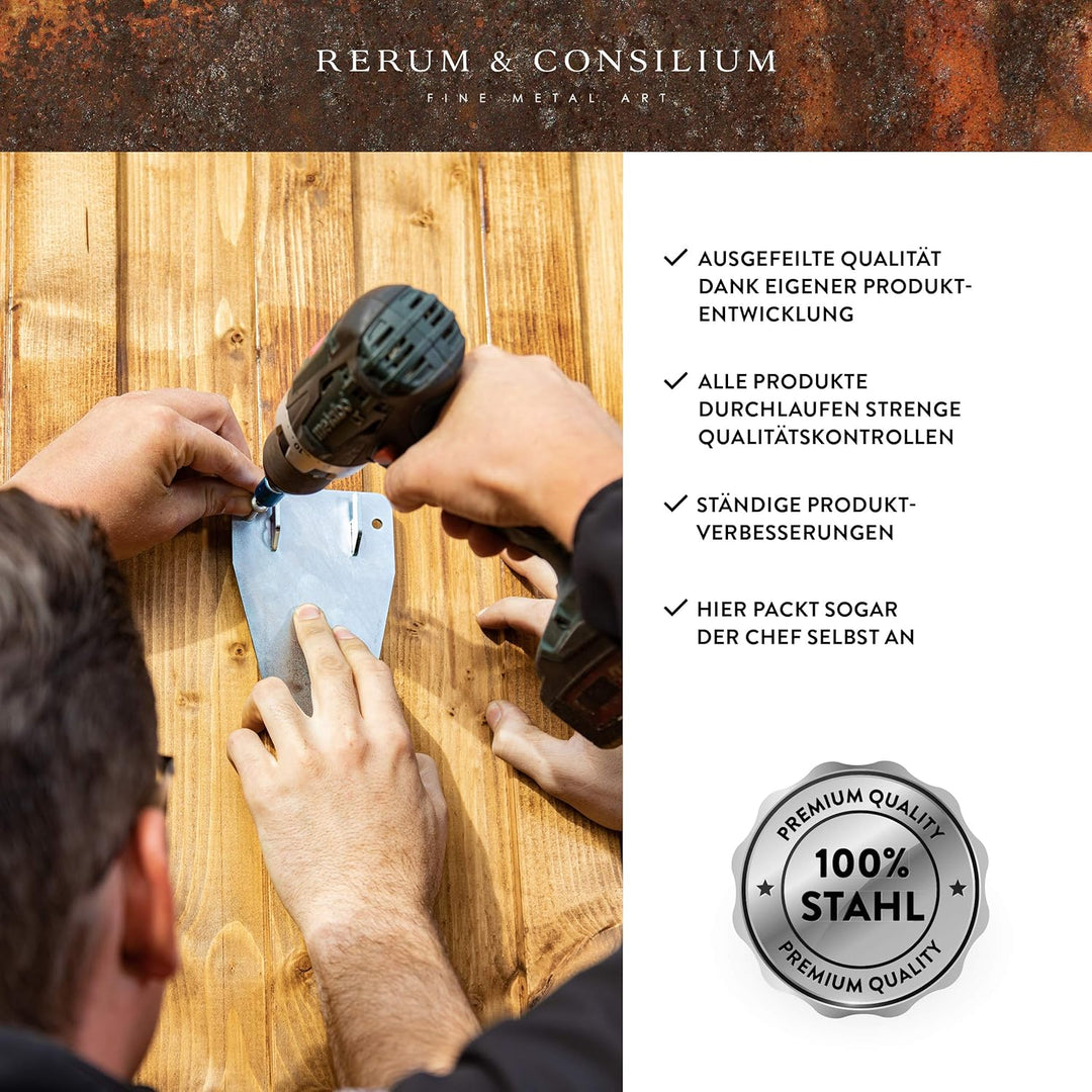 Rerum & Consilium Wolf-Kopf in Edelrost-Optik | Wanddeko Wolfskulptur | 27 x 36 x 33 cm | 12,2 kg |