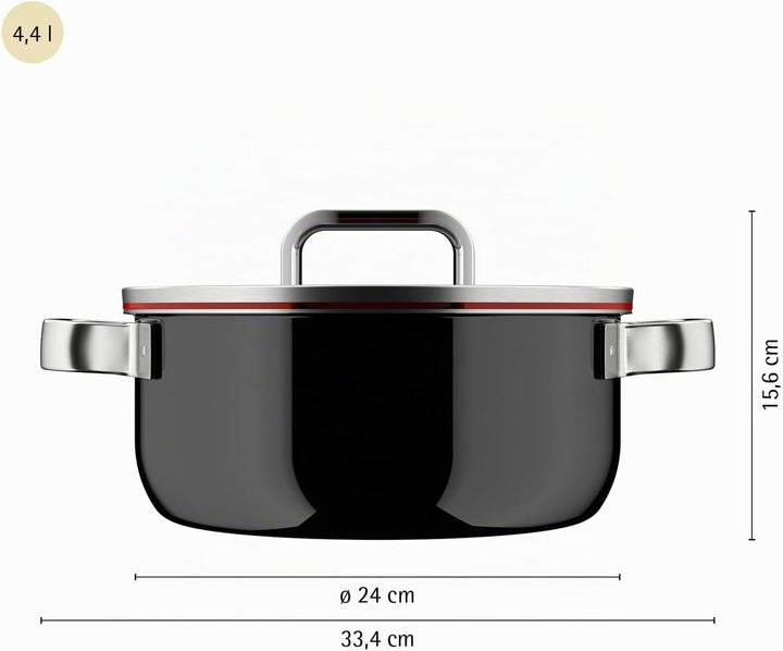 WMF Fusiontec Function Pro, Bratentopf mit Deckel, 24 cm, kratzfestes Material, Kochtopf Induktion,