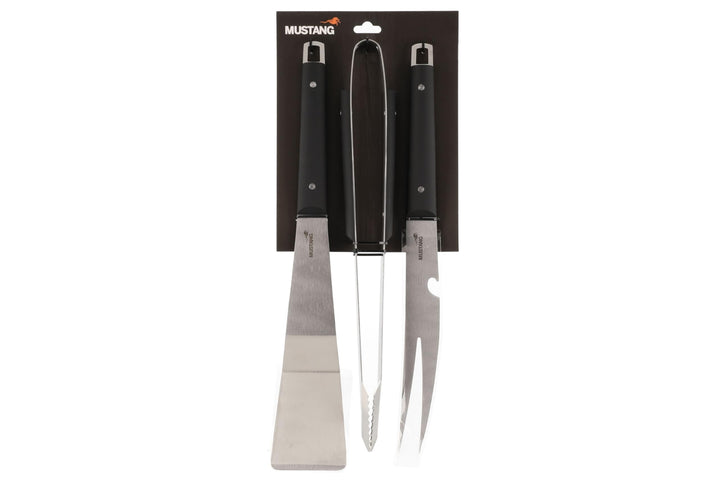 Mustang Profi Grillbesteck 3-TLG. | Grillzange | Grillwender | Grillgabel