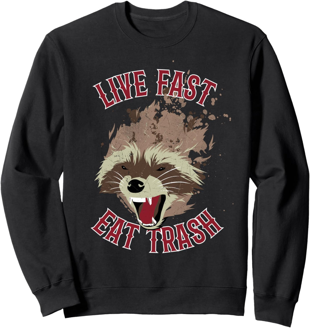 Live Fast Eat Trash Schreiender Waschbärenabfall Panda Sweatshirt