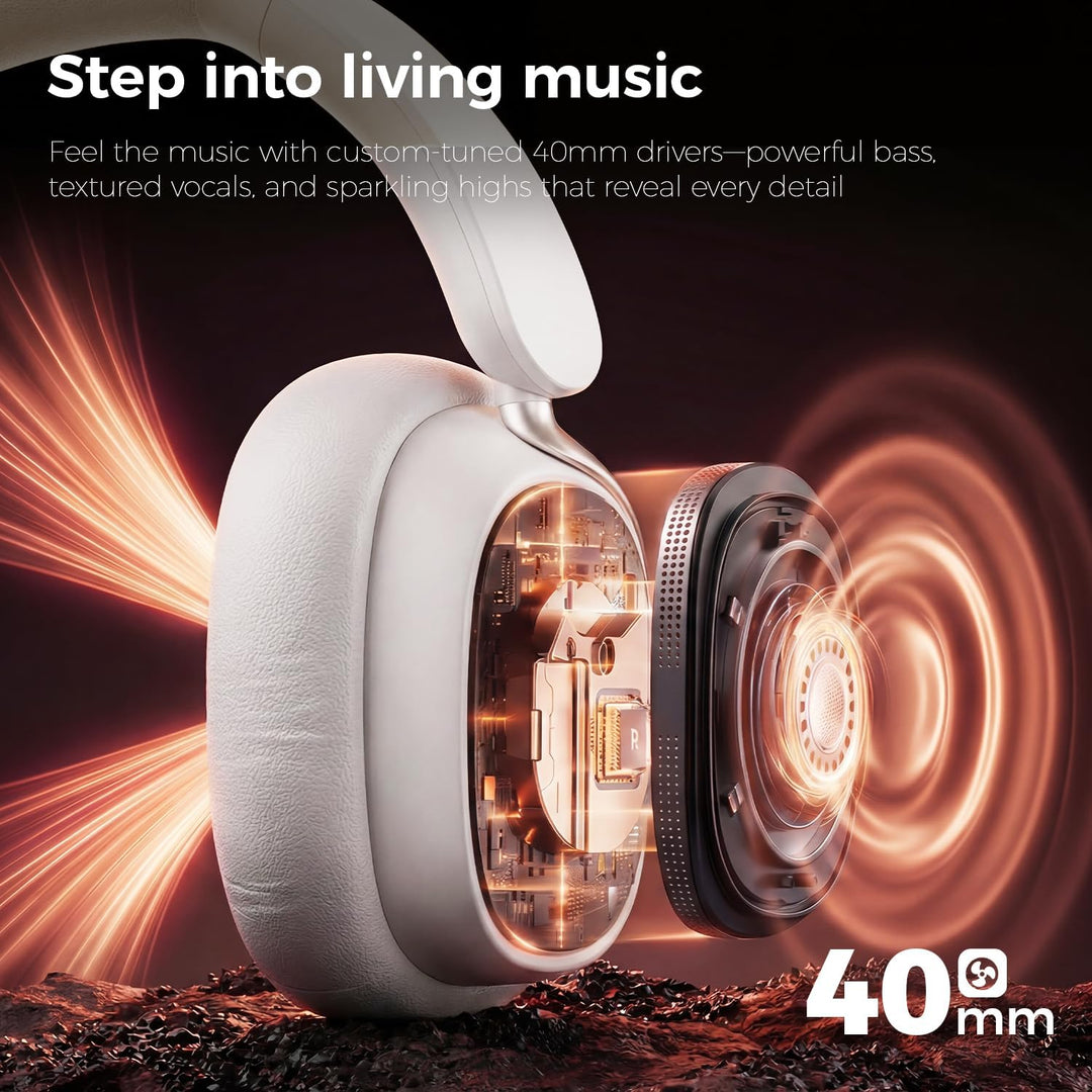 havit SPACE NC01H Hybrid Active Noise Cancelling Kopfhörer, Over Ear Bluetooth Kopfhörer mit 4 Mic E