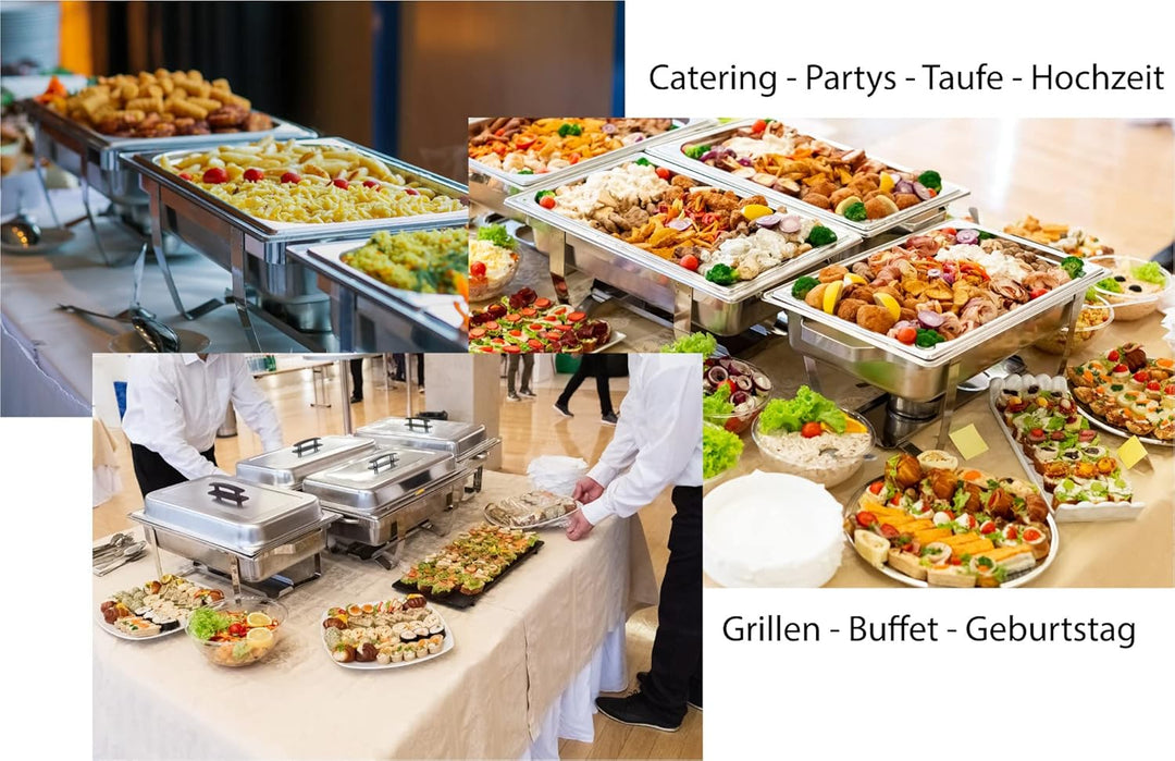 Stagecaptain CDDF-09 Chafing-Dish Speisewärmer - Edelstahl Warmhaltebehälter für Buffet und Catering