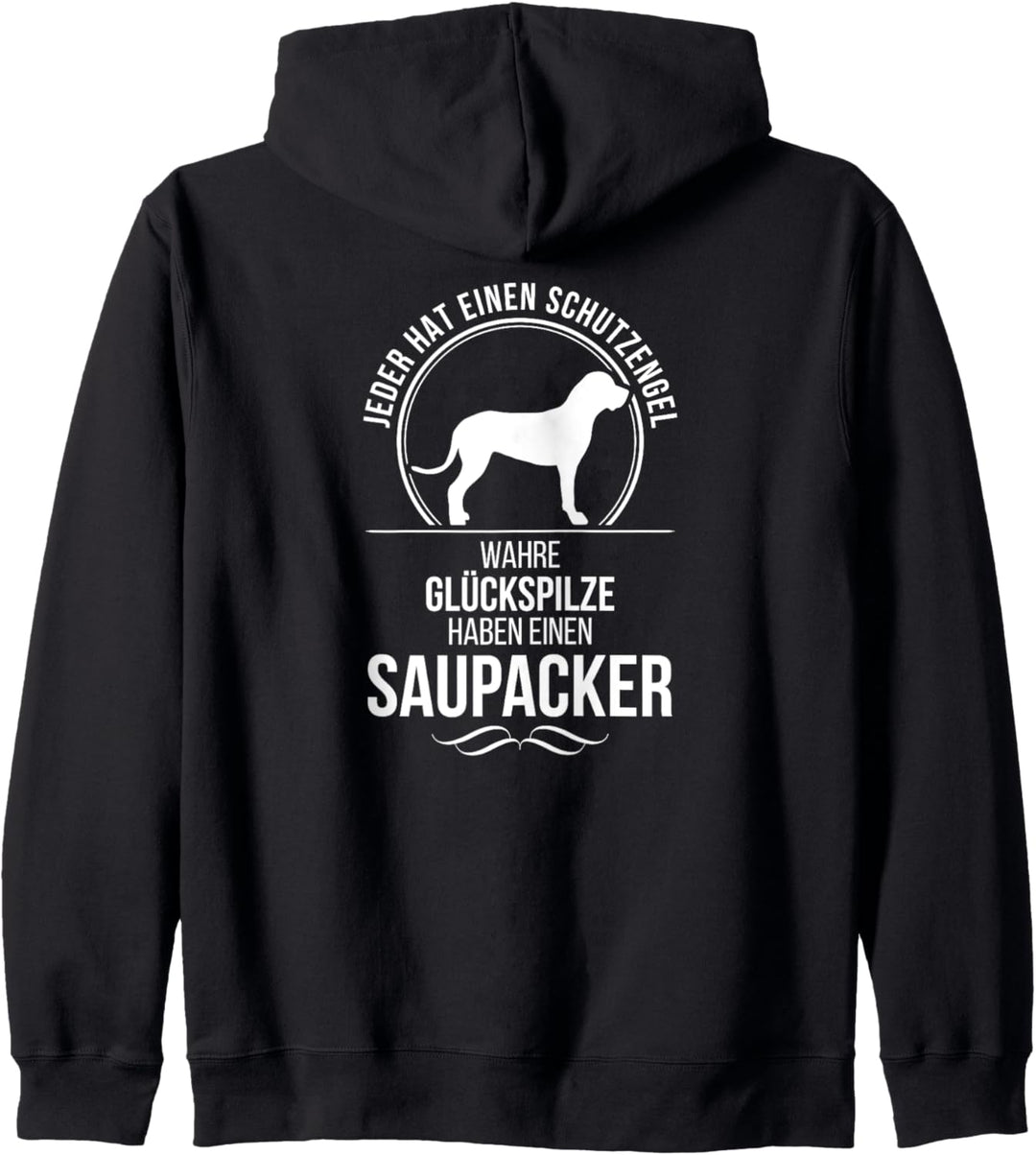 Saupacker Schutzengel Hund Hunde Hundespruch Kapuzenjacke