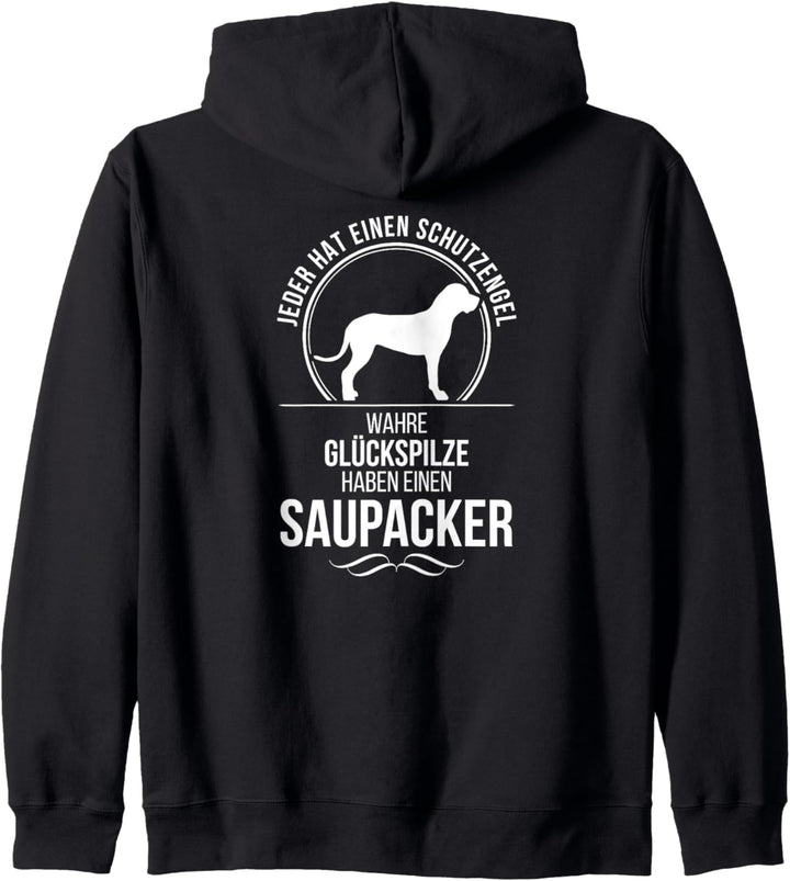 Saupacker Schutzengel Hund Hunde Hundespruch Kapuzenjacke