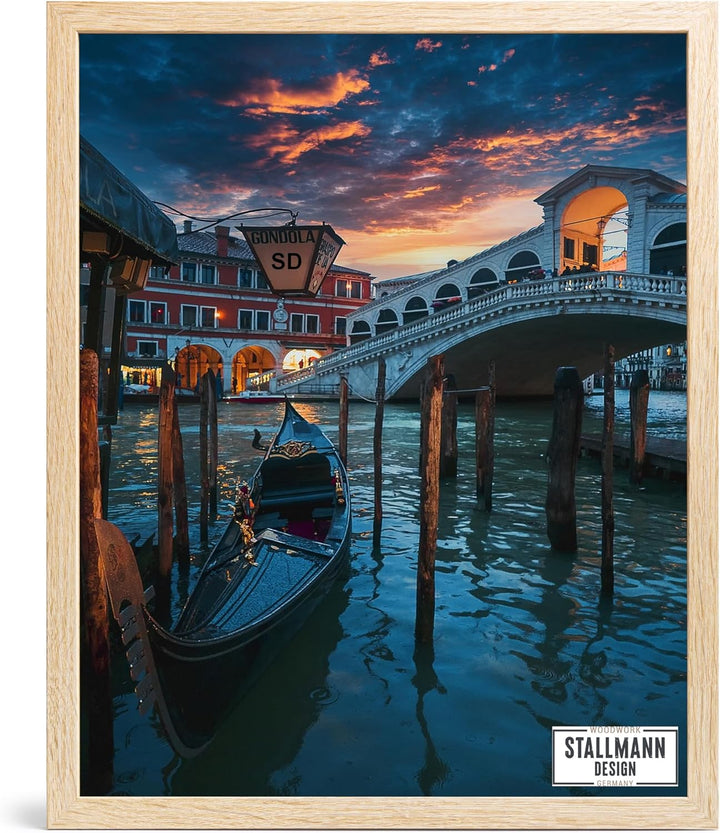 Stallmann Design Bilderrahmen 60x80 cm sonoma-eiche Holz mit Acrylglas Rahmen-Breite 20mm Posterrahm