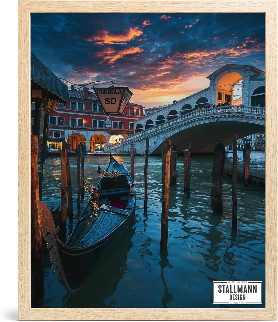 Stallmann Design Bilderrahmen 60x84 cm sonoma-eiche Holz mit Acrylglas Rahmen-Breite 20mm Posterrahm