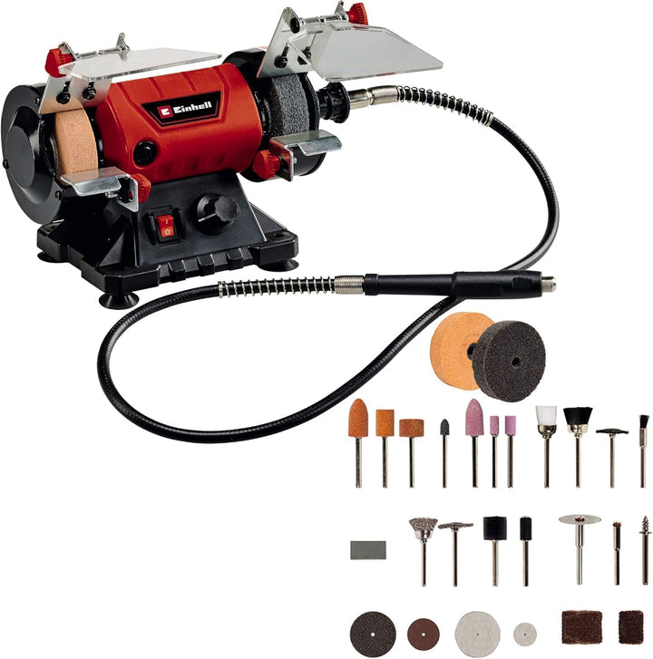 Einhell Doppelschleifer TC-XG 75 Kit (max. 150 W, Ø75xø10x20 mm Schleifscheiben, kugelgelagerte Well