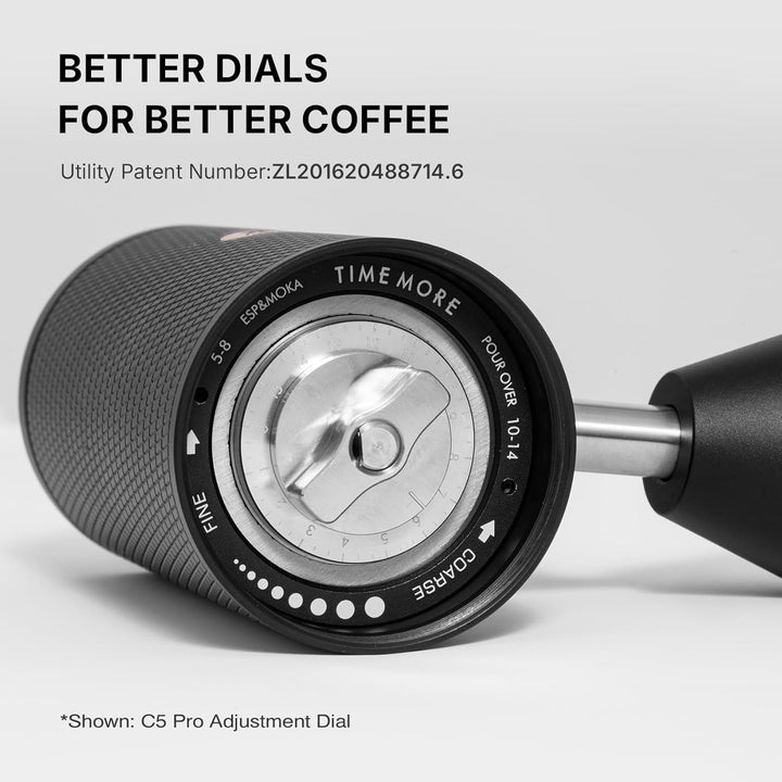 TIMEMORE C5 Pro Handkaffeemühle mit S2C-042-III Kegelmahlwerk, 0.031mm Präzisionsverstellung, vollme