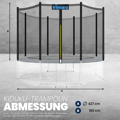 KIDUKU Trampolin Ersatznetz Sicherheitsnetz Trampolinersatznetz Ø 244 305 366 427 cm Schwarz 427 cm