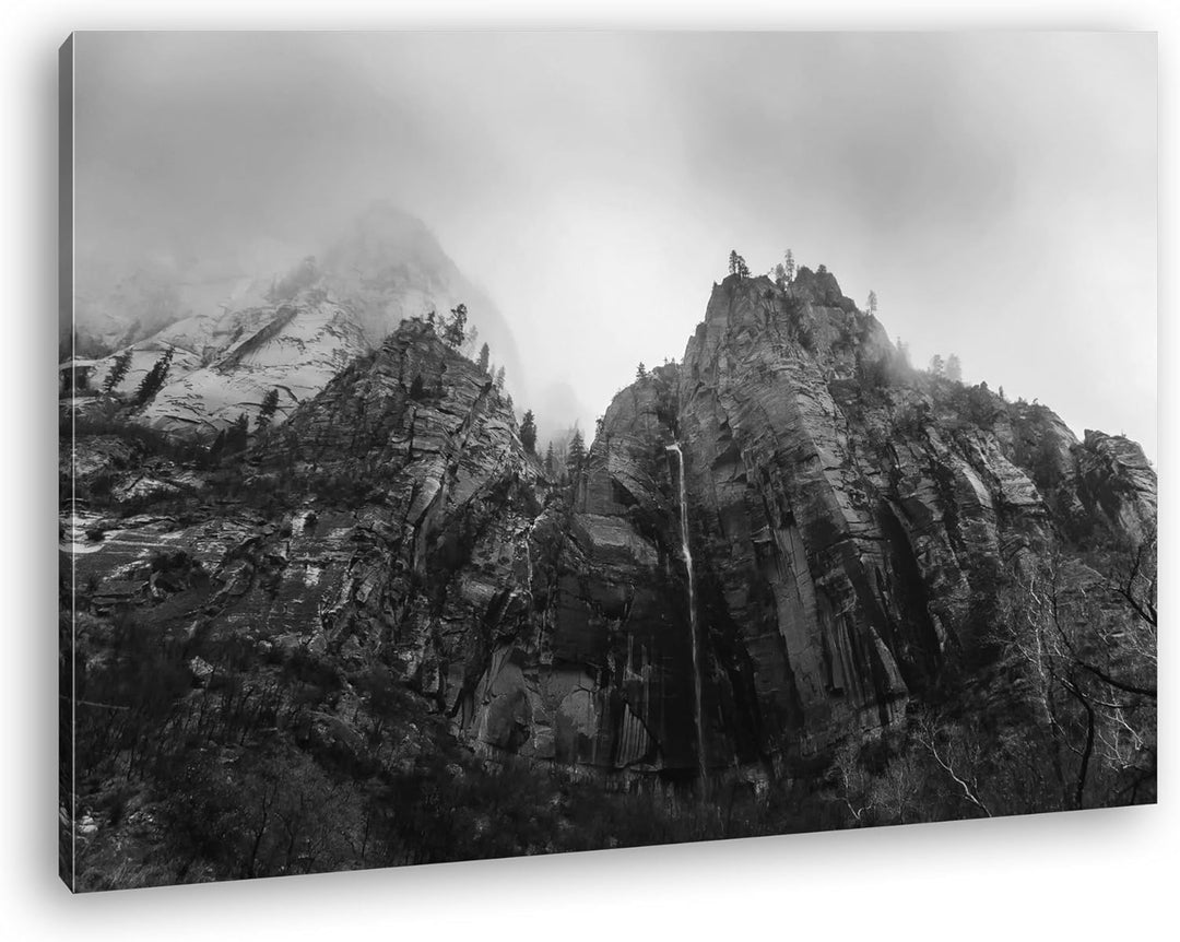 deyoli Berge im Zion Nationalpark Utha Format: 80x60 Effekt: Schwarz/Weiss als Leinwand, Motiv ferti