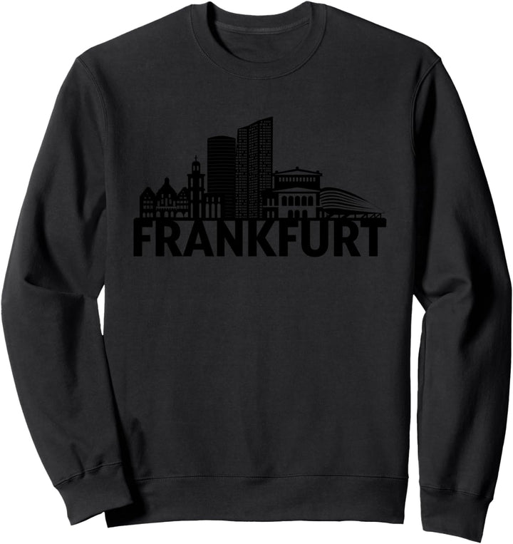 Frankfurt am Main Deutschland Skyline Silhouette Umrissskizze Sweatshirt