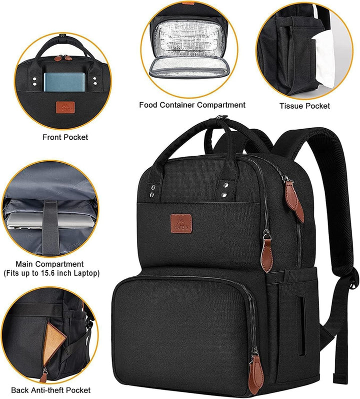 MATEIN Laptop Lunch Rucksack, Picknick Rucksack mit Isoliertem Kühlfach, 17 Zoll Eisrucksack für Män