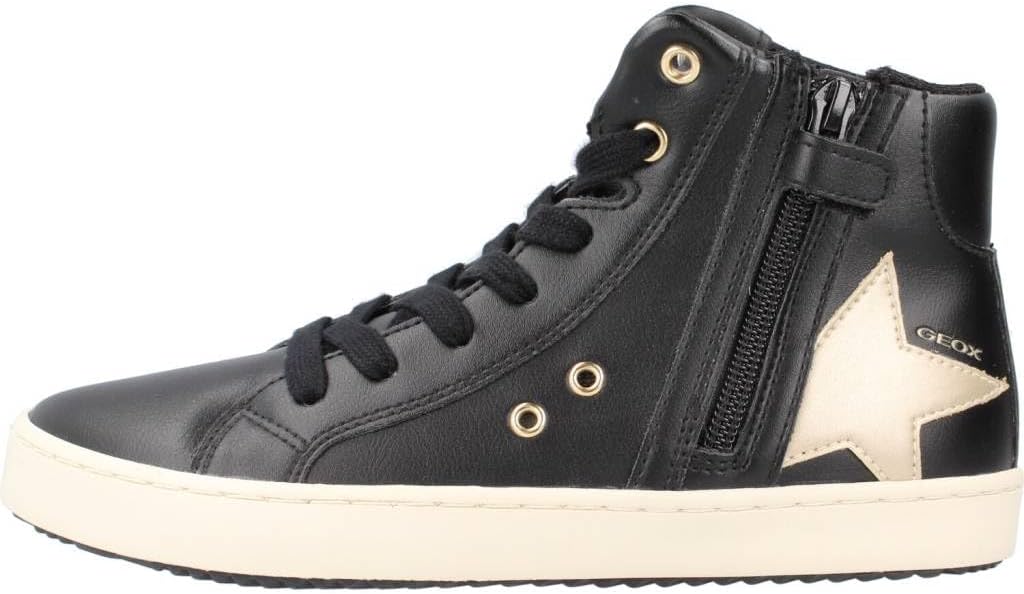Geox Mädchen J Kalispera Girl A Sneaker 24 EU Black Platinum, 24 EU Black Platinum