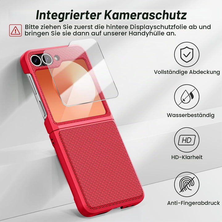 Doeshine für Samsung Galaxy Flip 6/Z Flip 7 FE Hülle [Not for Flip 7] mit Scharnierschutz &amp; Displays