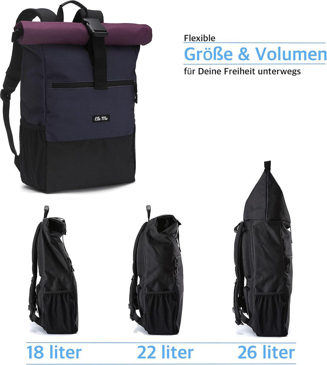 Ela Mo Rucksack Damen Schön, Komfortabel und Durchdacht 18 L (Berry), Berry