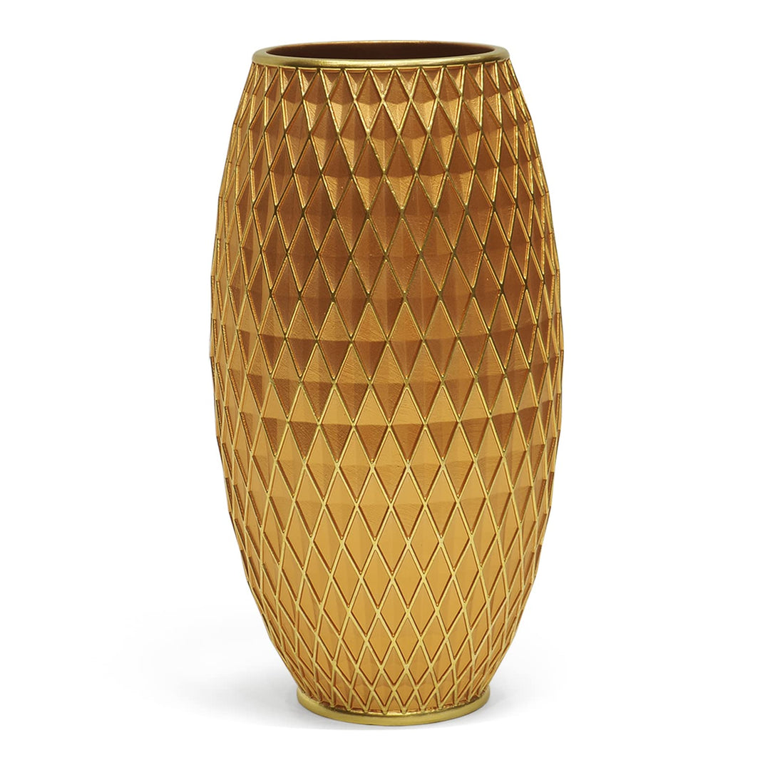 Suanti Dekorative Blumenvase, Gold Vase, Heimdekoration, Einweihungsgeschenk, mit Diamantmuster, bre