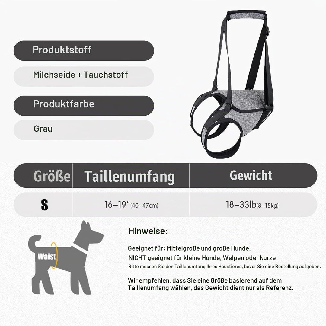 Tragehilfe Hund Gross, Tragehilfe Hund Hinterbein s, Dog Back Leg Support, Dog Carrying Aid, Verstel