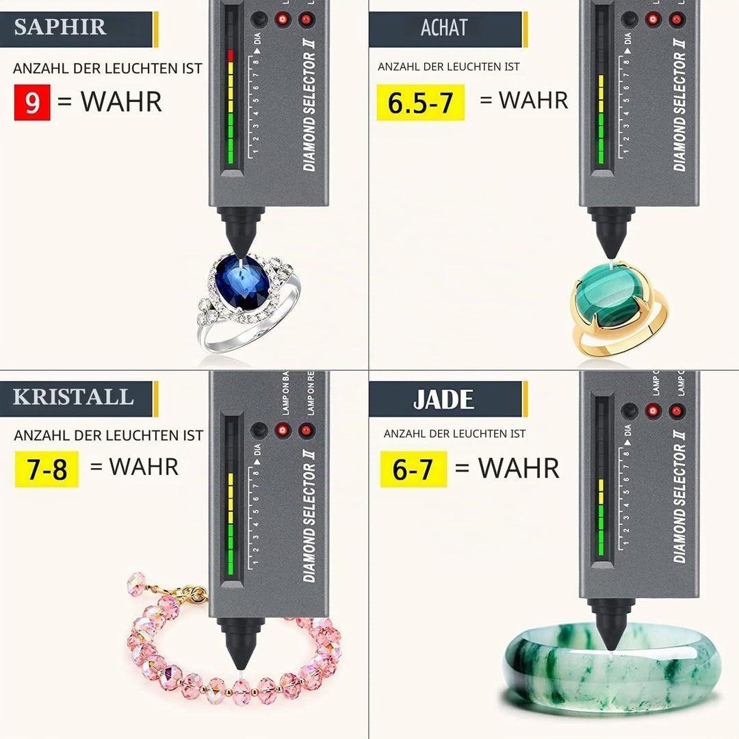 Juwelier-Tester, Edelstein-Tester, professioneller Diamant-Edelstein-Selektor Tragbarer LED-Audio-Di