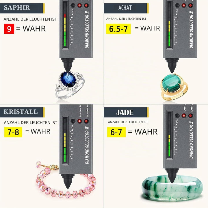 Juwelier-Tester, Edelstein-Tester, professioneller Diamant-Edelstein-Selektor Tragbarer LED-Audio-Di