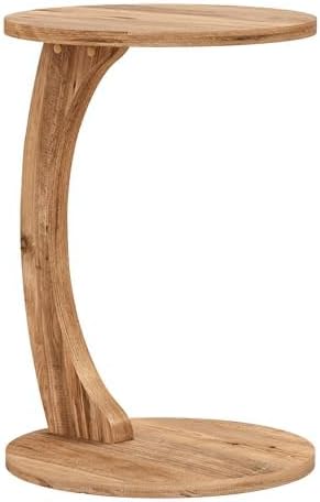 [en.casa] Beistelltisch Holeby in C-Form mobiler Sofatisch Wohnzimmertisch 56 x Ø38 cm Couchtisch Ho