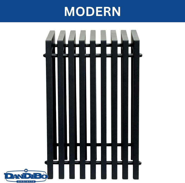DanDiBo Lamellenhocker Hocker Metall Schwarz Eckig Base 45 cm Massiv Modern Beistelltisch Lamellen (