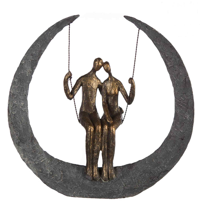 Casablanca Deko Skulptur Figur - Swing Poly/Metall - bronzefarben - Höhe 30 cm Höhe 30 cm Bronzefarb