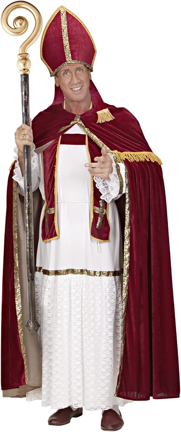 W WIDMANN MILANO Party Fashion 66832 - Hirtenstab, Bischofsstab, ca. 147 cm, Nikolaus, Accessoire, Z