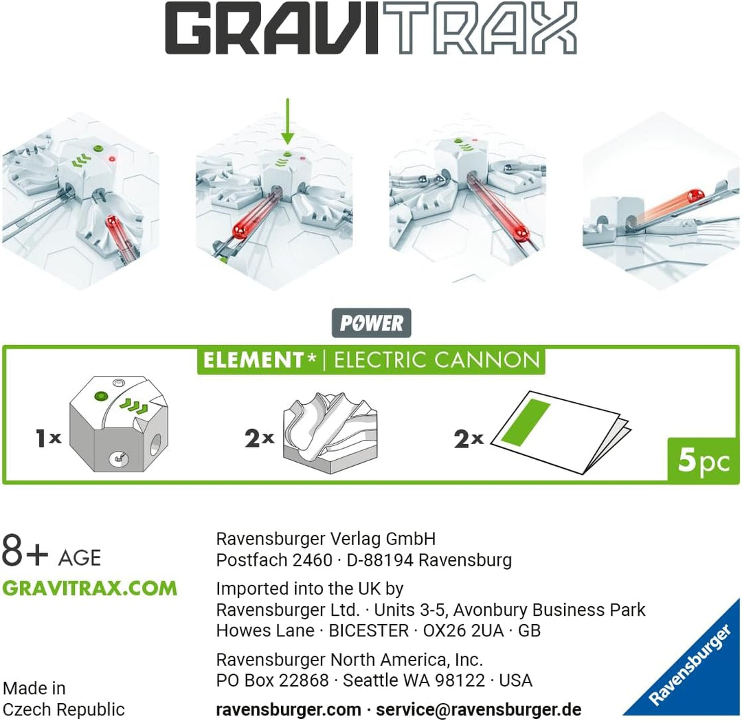 Ravensburger GraviTrax Power Element Electric Cannon 23745 - elektronische Erweiterung für Deine Kug