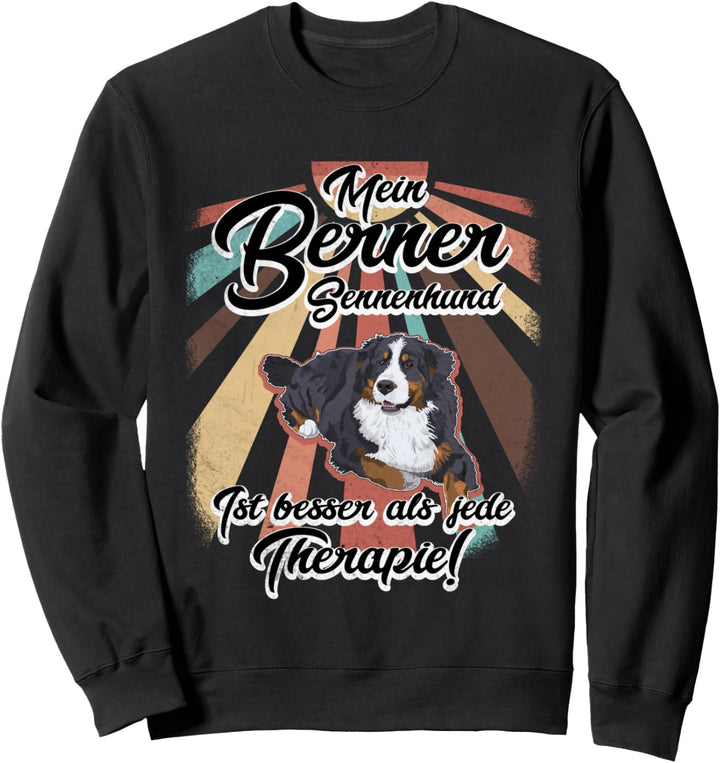 Berner Sennenhund Retro Vintage Therapie Mann Frau Dog Hund Sweatshirt