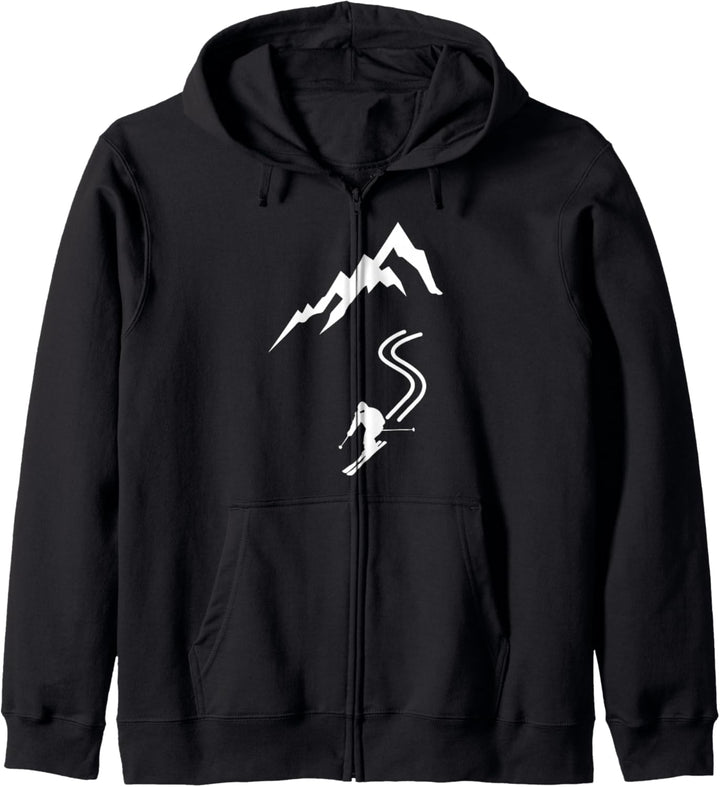 Skishirt Berg Skifahrer Ski Outfit Damen Herren Skifahren Kapuzenjacke