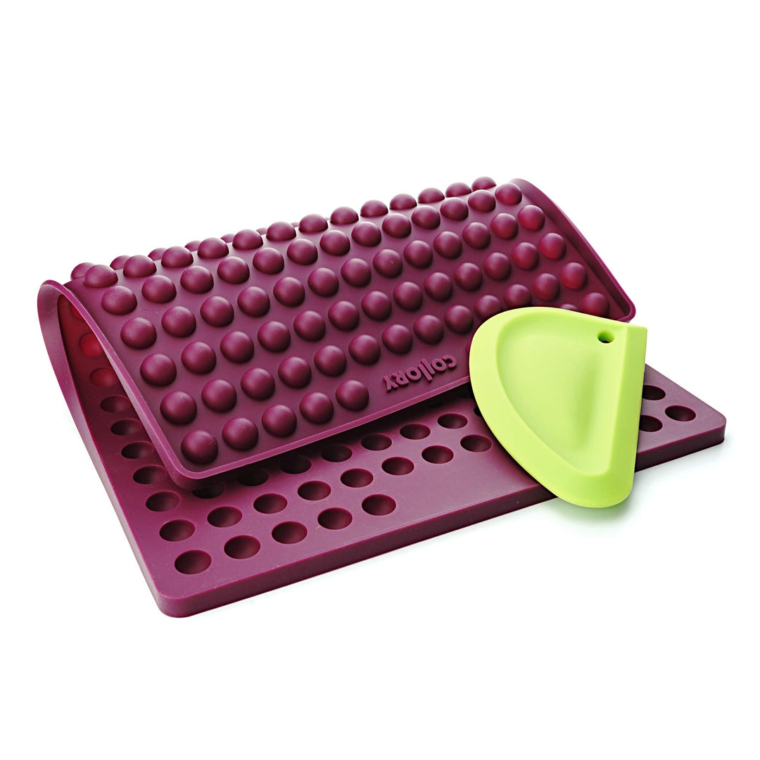 Collory Medium Halbkugel (1,5cm) Silikon Backmatte und Teigschaber Set, DIY Hundekekse, Pralinen und