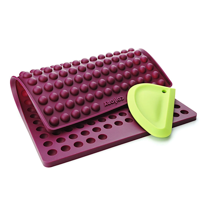 Collory Medium Halbkugel (1,5cm) Silikon Backmatte und Teigschaber Set, DIY Hundekekse, Pralinen und
