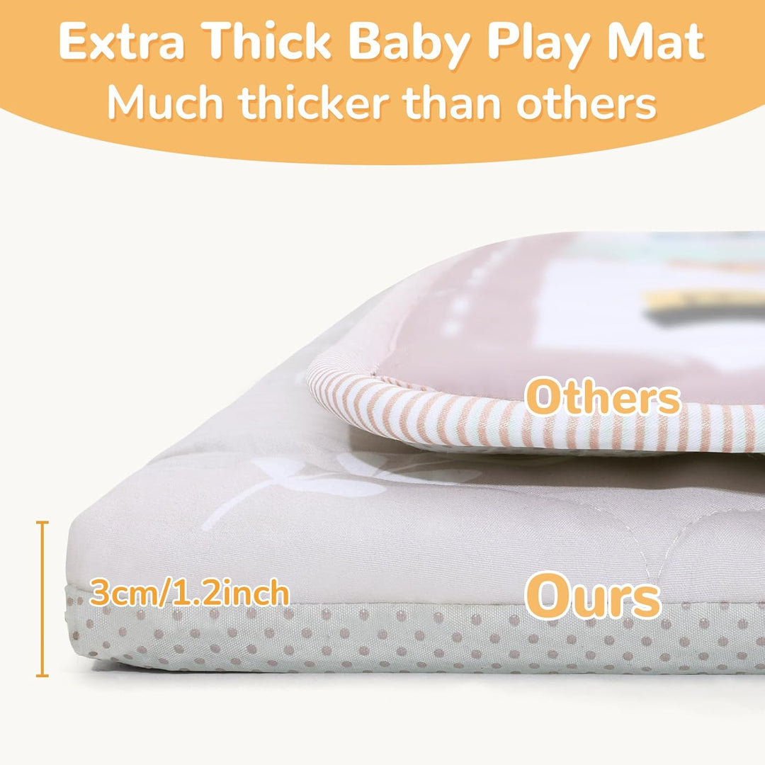 decalsweet Spielmatte Baby 127×127cm mit Rutschfest, Extra Dicke 2cm Weiche Abtrennbar Krabbelmatte