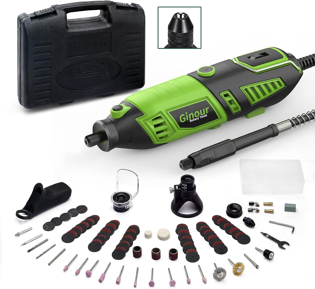 Multifunktionswerkzeug, Ginour 170 W Drehwerkzeug 8.000 bis 35.000rpm, mit 105 Zubehör und 4 Aufsätz