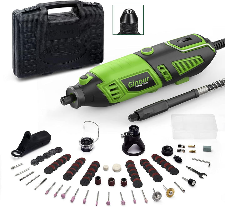 Multifunktionswerkzeug, Ginour 170 W Drehwerkzeug 8.000 bis 35.000rpm, mit 105 Zubehör und 4 Aufsätz