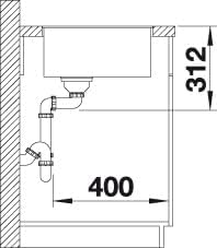 BLANCO SUBLINE 500-F | SILGRANIT schwarz | Einbauart: Flächenbündig | ohne Ablauffernbedienung | 60e