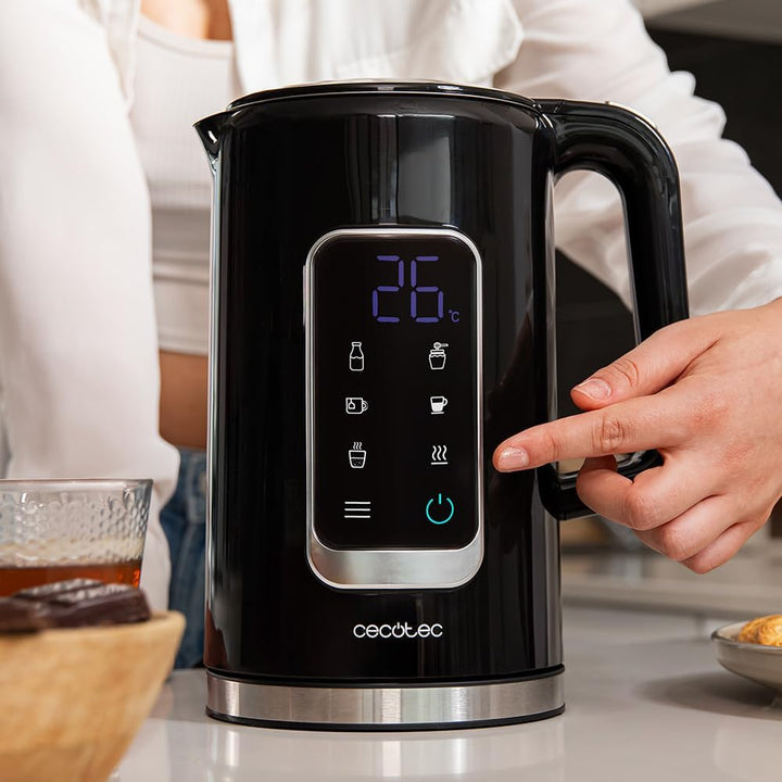 Cecotec Elektrischer Wasserkocher Thermosense 500 Touch, 1,7 l, Touchscreen, 2200 W, innen aus Edels