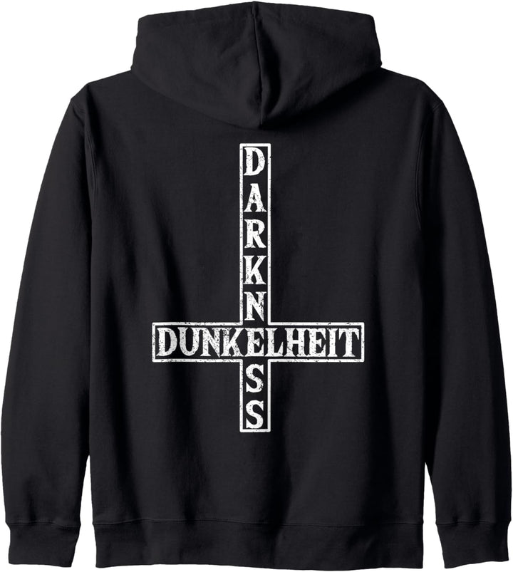 Darkness Dunkelheit | Occult Okkult Satan Umgedrehtes Kreuz Kapuzenjacke